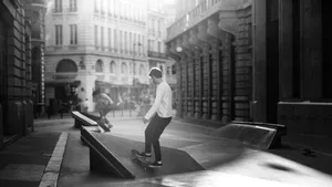 Skater Boy In Paris Wallpaper