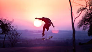 Skater Boy Sweet Sunset Wallpaper