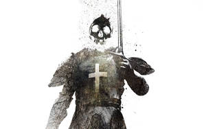 Skeleton Knight Digital Art Wallpaper