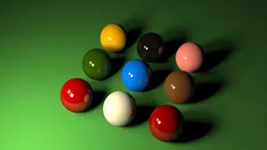 Skillfully Aligned Snooker Balls In A Linear Pattern Wallpaper