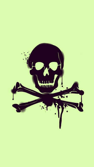 Skull And Crossbones Black Ink Wallpaper