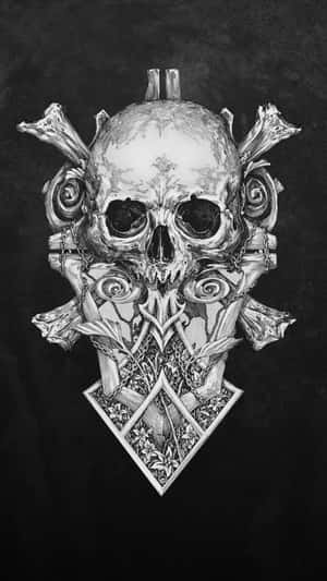 Skull And Crossbones Intricate Design Wallpaper