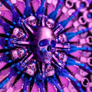 Skull, Glitter, Metal, Shape Wallpaper