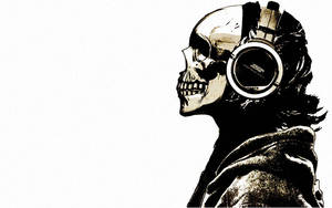 Skull With Headset Wallpaper