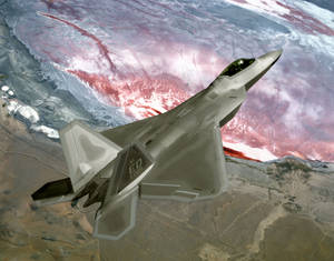 Sky And Terrain Shot Jet Fighter Wallpaper