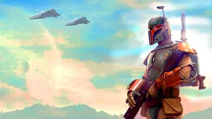 Sky Blue Background Boba Fett Wallpaper