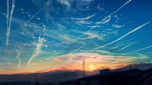 Sky View Cloud Strips Wallpaper