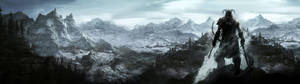 Skyrim Dragonborn Dual Screen Wallpaper