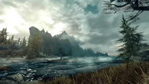 Skyrim Icy Lake Desktop Wallpaper