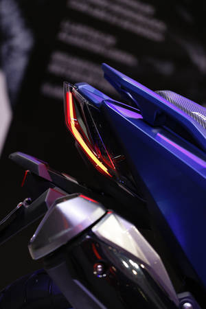 Sleek Purple Motorcycle Back View Wallpaper