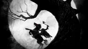 Sleepy Hallow Headless Horseman Holding Axe Wallpaper