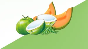 Sliced Coconuts And Melons Wallpaper