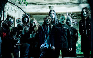 Slipknot Members At Abandoned Building Wallpaper