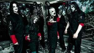 Slipknot Members Full Outfit Posing Wallpaper