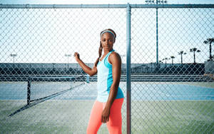 Sloane Stephens At A Tennis Court Wallpaper