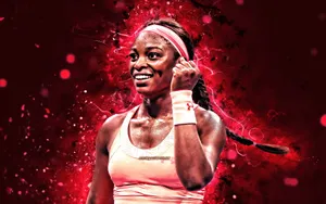 Sloane Stephens Red Fan Art Wallpaper
