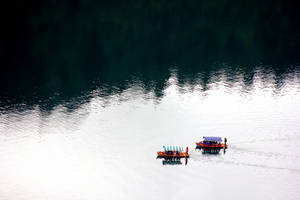 Slovenia Tourist Row Boats Wallpaper