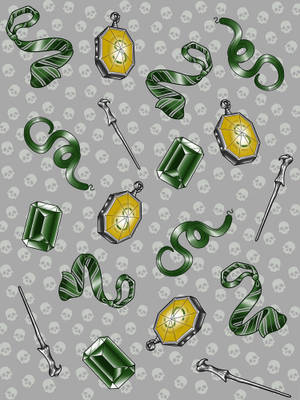 Slytherin Aesthetic Green Slytherin Items Wallpaper