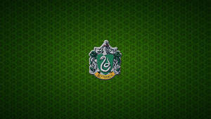 Slytherin Crest Green Knit Wallpaper