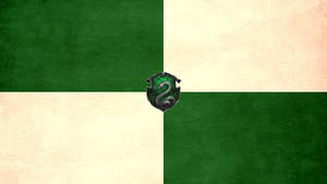 Slytherin Crest On Checkers Wallpaper