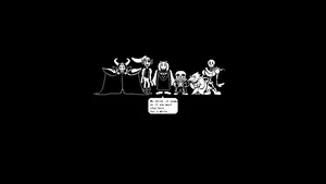 Small B&w Undertale Pixel Characters Wallpaper