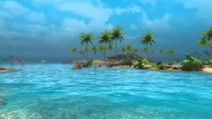 Small Island And Trees Animated Desktop Wallpaper