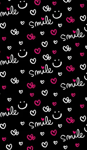 Smile Doodle Hearts Theme Wallpaper