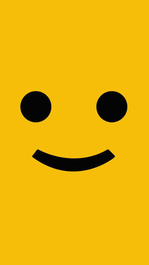 Smiley Face Minimalist Yellow Wallpaper