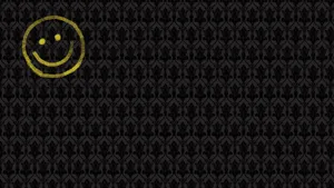 Smiley Face With Gothic Flower Design Wallpaper