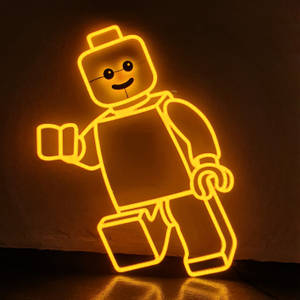 Smiling Lego Neon Yellow Wallpaper