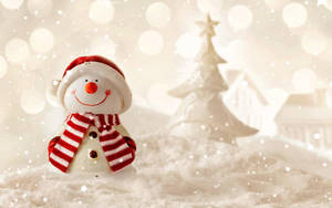 Smiling Snowman Christmas Desktop Wallpaper