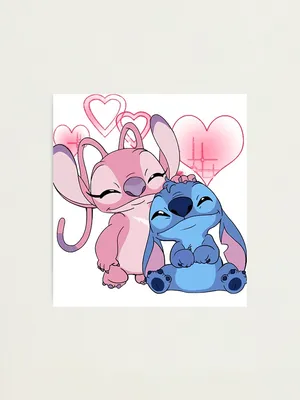 Smiling Stitch And Angel Couple Wallpaper