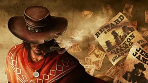 Smoking And Smirking Cowboy Art Wallpaper