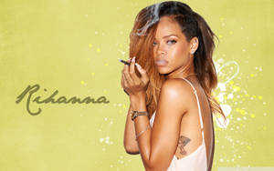 Smoking Rihanna In White Dress Wallpaper
