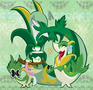 Snivy As A Waitress Wallpaper