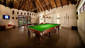 Snooker Room Interior Wallpaper