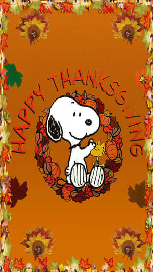 Snoopy Celebrates Thanksgiving With A Parade Of Delicious Treats Wallpaper