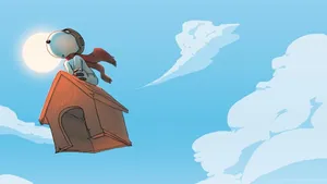 Snoopy Flying With Kennel Wallpaper