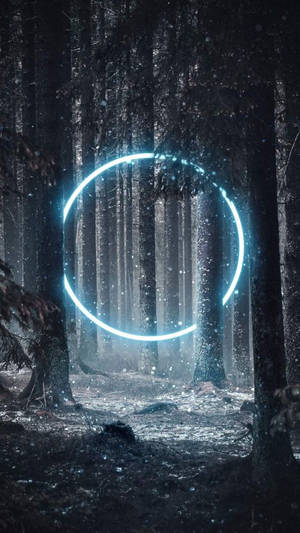 Snow Forest Dark Neon Iphone Wallpaper