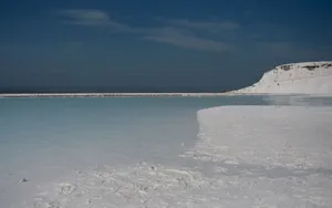 Snow, Ocean, River, Coast Wallpaper