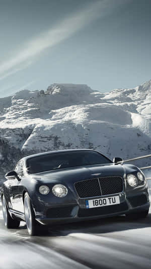 Snow Road Performance Of Bentley Iphone Wallpaper