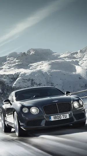 Snow Road Performance Of Bentley Iphone Wallpaper