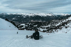 Snowboarding With A View Wallpaper