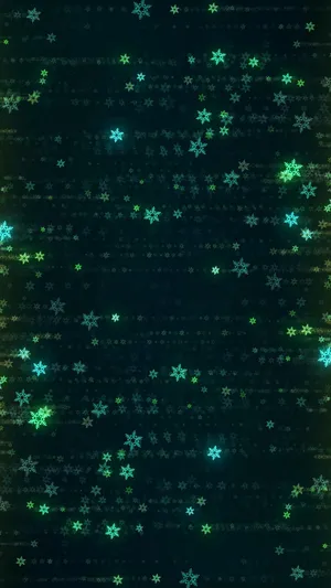 Snowflakes, Glitter, Abstraction, Green Wallpaper