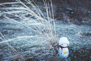 Snowman In The Forest Wallpaper