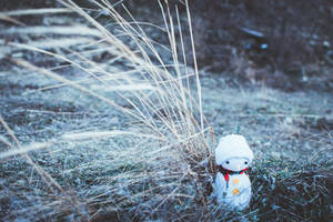 Snowman In The Forest Wallpaper
