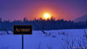 Snowy Area Sunset Desktop Wallpaper