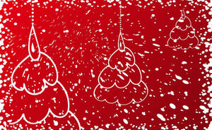 Snowy Christmas In Red Wallpaper