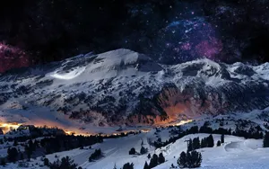 Snowy Mountain Range Wallpaper