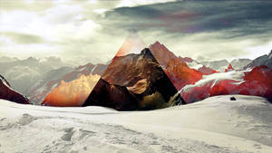 Snowy Mountains Polyscape Art Wallpaper